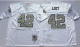 Mitchell And Ness Las Vegas Raiders #42 Ronnie Lott White Silver No. Throwback Stitched NFL Jersey