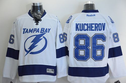 Tampa Bay Lightning #86 Nikita Kucherov White Stitched NHL Jersey