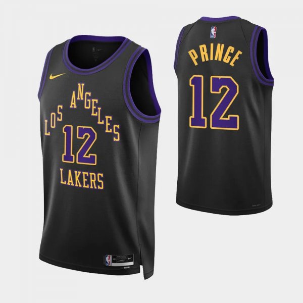 2023-24 City Edition Los Angeles Lakers #12 Taurean Prince Black Swingman Jersey