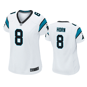 Women's Carolina Panthers #8 Jaycee Horn White Game Jersey