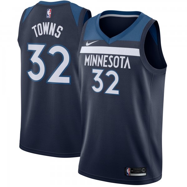 Men's Minnesota Timberwolves Karl-Anthony Towns Nike Navy Swingman Jersey - Icon Edition