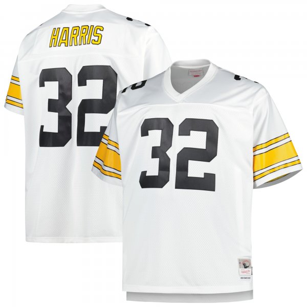 Men's Pittsburgh Steelers Franco Harris Mitchell & Ness White Big & Tall 1976 Retired Player Replica Jersey