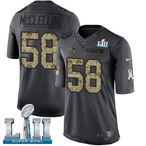 Men's Nike NFL New England Patriots #58 Shea McClellin Limited Black 2016 Salute to Service Super Bowl LII Jersey