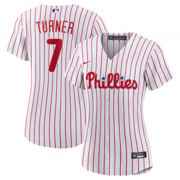 Women's Philadelphia Phillies Trea Turner Nike White Home Replica Player Jersey