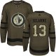 Adidas Winnipeg Jets #13 Teemu Selanne Green Salute to Service Stitched NHL Jersey