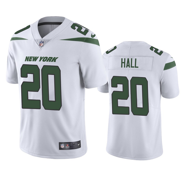 Men's Nike NFL New York Jets Breece Hall #20 White Vapor Limited Jersey