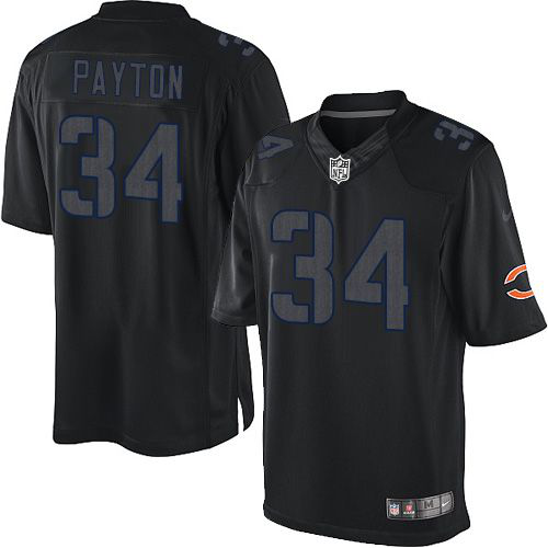 Nike Chicago Bears #34 Walter Payton Black Men's Stitched NFL Impact Limited Jersey