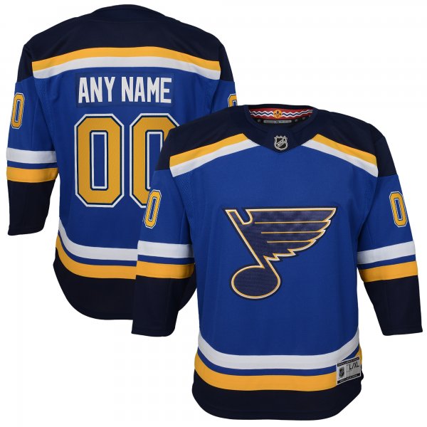 Youth St. Louis Blues Blue Home Premier Custom Jersey