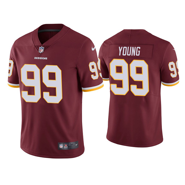 Men's #99 Chase Young Washington Redskins Burgundy 2020 NFL Draft Vapor Limited Jersey