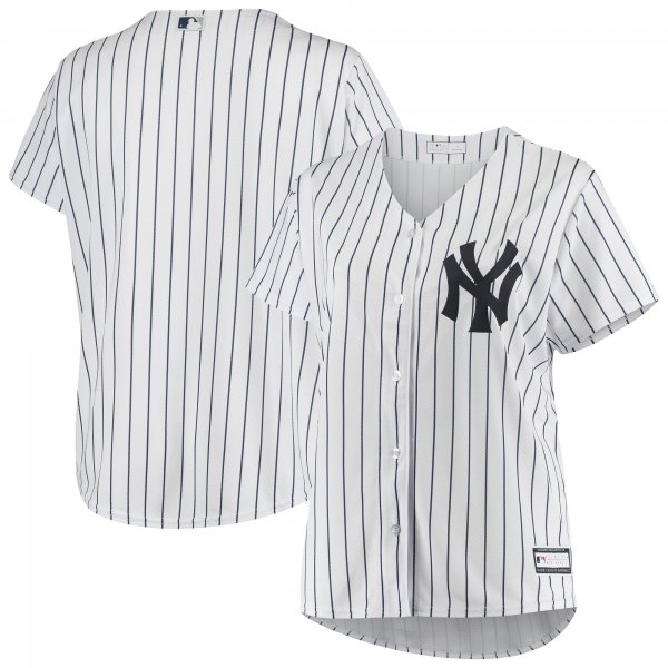 Women's New York Yankees White Plus Size Sanitized Replica Team Jersey