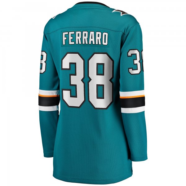 Women's San Jose Sharks Mario Ferraro Fanatics Teal Home Breakaway Player Jersey