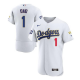 Men's Los Angeles Dodgers Nike White Alternate #1 Dad Patch MLB Jersey