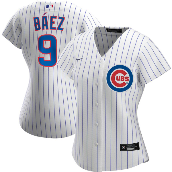 Women's Nike Chicago Cubs #9 Javier Baez White Home 2020 Player Jersey