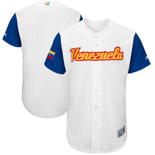 Team Venezuela Blank White 2017 World Baseball Classic Stitched MLB Jersey