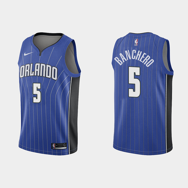 Men's Orlando Magic #5 Paolo Banchero Swingman Icon Edition Blue NBA Jersey