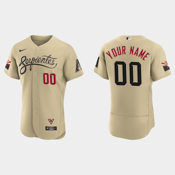 Men's Arizona Diamondbacks Custom Gold 2021 MLB City Connect Jersey