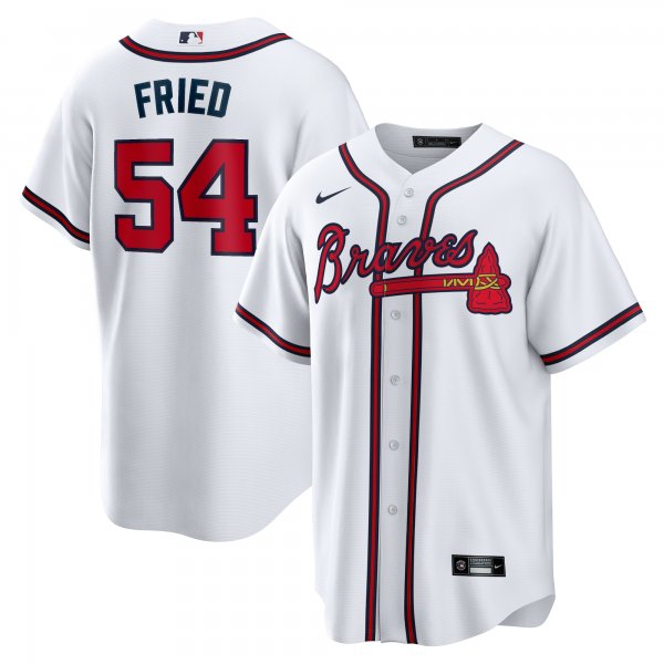 Men's Atlanta Braves Max Fried Nike White Home Replica Player Jersey