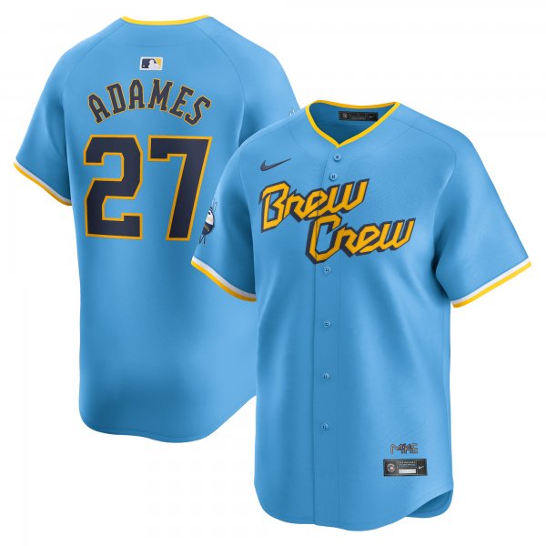 Men's Milwaukee Brewers Willy Adames Nike Powder Blue City Connect Limited Player Jersey