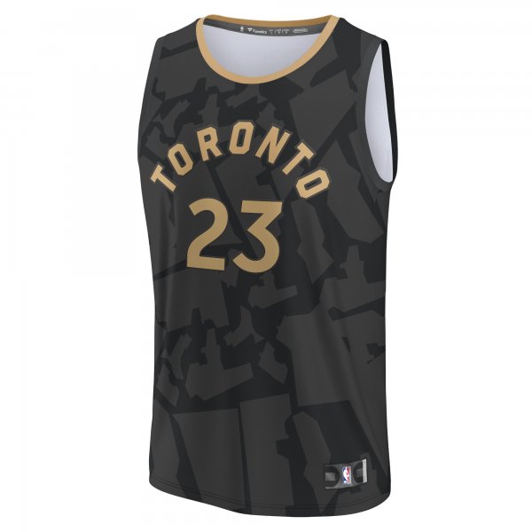 Men's Toronto Raptors Fred VanVleet Fanatics Black Fastbreak Jersey - City Edition