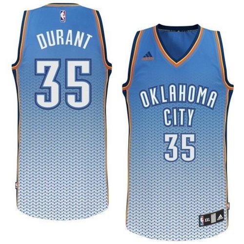 Men's Oklahoma City Thunder #35 Kevin Durant Blue Resonate Fashion Swingman Stitched NBA Jersey