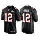 Buccaneers #12 Tom Brady Black Super Bowl LV Game Fashion Men's Jersey