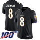 Baltimore Ravens #8 Lamar Jackson Black Alternate Men's Stitched NFL 100th Season Vapor Limited Jersey