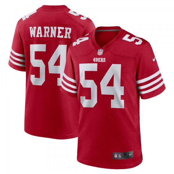 Men's San Francisco 49ers Fred Warner Nike Scarlet Player Game Jersey