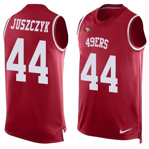 Nike San Francisco 49ers #44 Kyle Juszczyk Men's Limited Red Player Name And Number Tank Top NFL Jersey