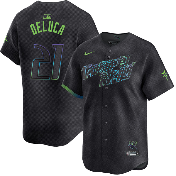 Men's Tampa Bay Rays #21 Jonny DeLuca City Connect Limited Jersey