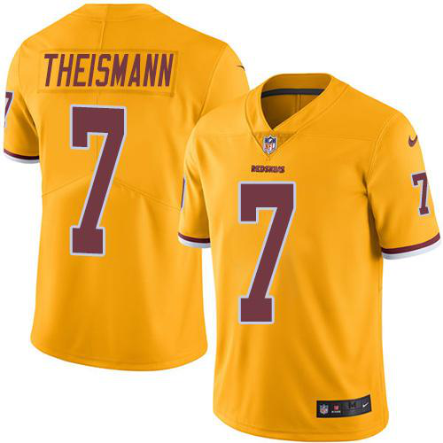 Men's Nike Washington Redskins #7 Joe Theismann Gold Stitched NFL Limited New Color Rush Jersey