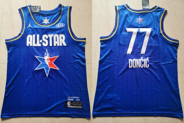 Men's Jordan Brand #77 Luka Doncic Blue 2020 NBA All-Star Game Jersey