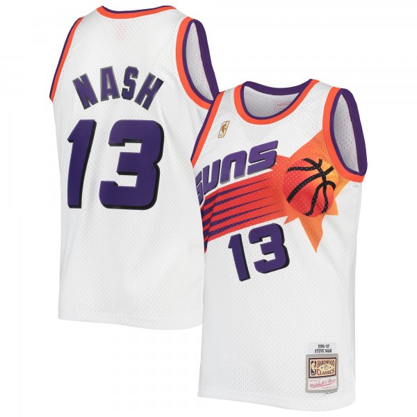 Men's Phoenix Suns Steve Nash Mitchell & Ness White 2001/02 Hardwood Classics Swingman Jersey