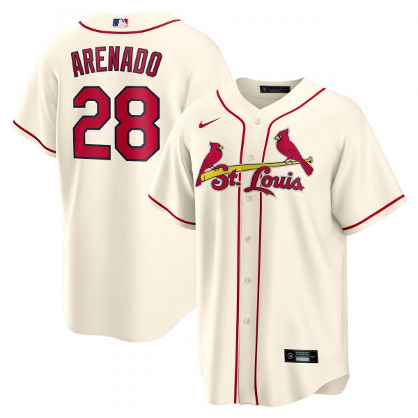 Men's St. Louis Cardinals Nolan Arenado Nike Cream Alternate Official Replica Player Jersey