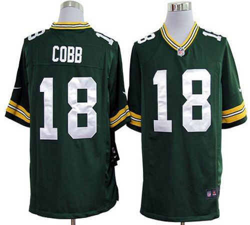 Nike Green Bay Packers #18 Randall Cobb Green Team Color Men's Stitched NFL Game Jersey