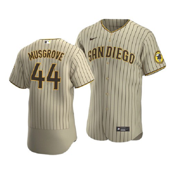 Men's San Diego Padres #44 Joe Musgrove #44 Alternate Jersey Sand Brown