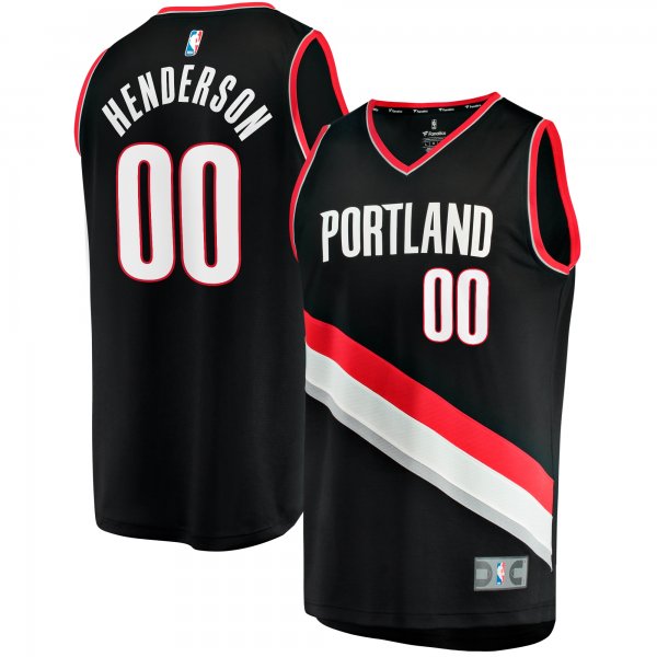 Men's Portland Trail Blazers Scoot Henderson Fanatics Black  Fast Break Replica Jersey - Icon Edition