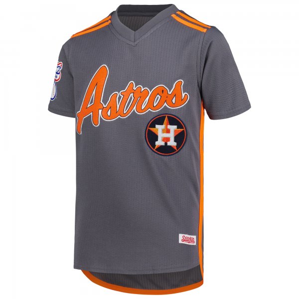 Youth Houston Astros Stitches Charcoal Team V-Neck Jersey