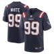 Men's New England Patriots Keion White Nike Navy 2023 NFL Draft Pick Game Jersey