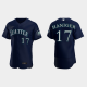 Men's Seattle Mariners #17 Evan Haniger 2022 MLB Draft Jersey Navy Alternate