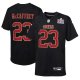 #23 Christian McCaffrey San Francisco 49ers Nike Youth Super Bowl LVIII Patch Carbon Fashion Limited Jersey Black