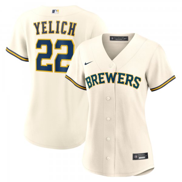 Women's Milwaukee Brewers Christian Yelich Nike Cream Home Replica Player Jersey