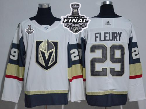 Adidas Golden Knights #29 Marc-Andre Fleury White Road 2018 Stanley Cup Final Women's Stitched NHL Jersey