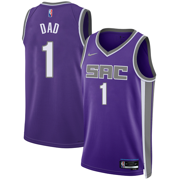 Men's Sacramento Kings #1 Nike Purple 2021/22 Diamond Swingman  Jersey - Icon Edition