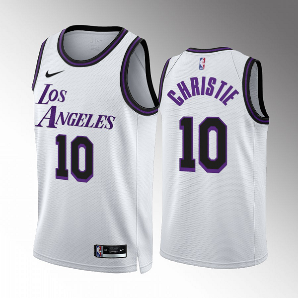 Men's NBA Los Angeles Lakers Max Christie 2022-23 City Edition White #10 Jersey