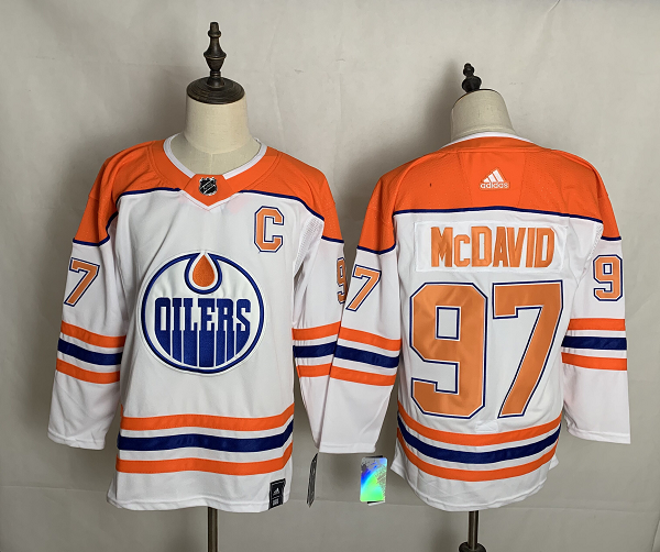 Men's Edmonton Oilers #97 Connor McDavid White 2021 Retro Stitched NHL Jersey