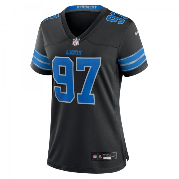 Women's Detroit Lions Aidan Hutchinson Nike Black 2nd Alternate Game Jersey