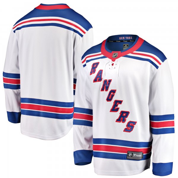 Youth New York Rangers Fanatics White Away Breakaway Jersey