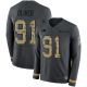 Buffalo Bills #91 Ed Oliver Anthracite Salute to Service Men's Stitched Nike NFL Limited Therma Long Sleeve Jersey