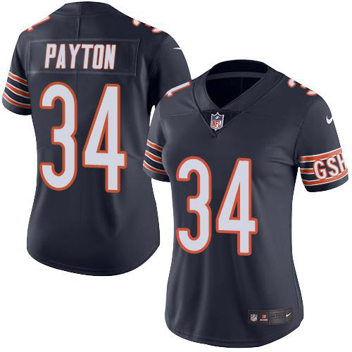 Nike Chicago Bears #34 Walter Payton Navy Blue Women's Stitched NFL Limited Rush Jersey