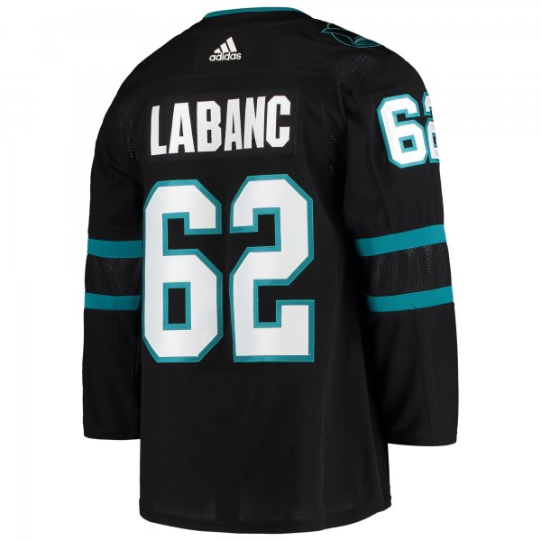 Men's San Jose Sharks Kevin Labanc adidas Black Alternate Jersey